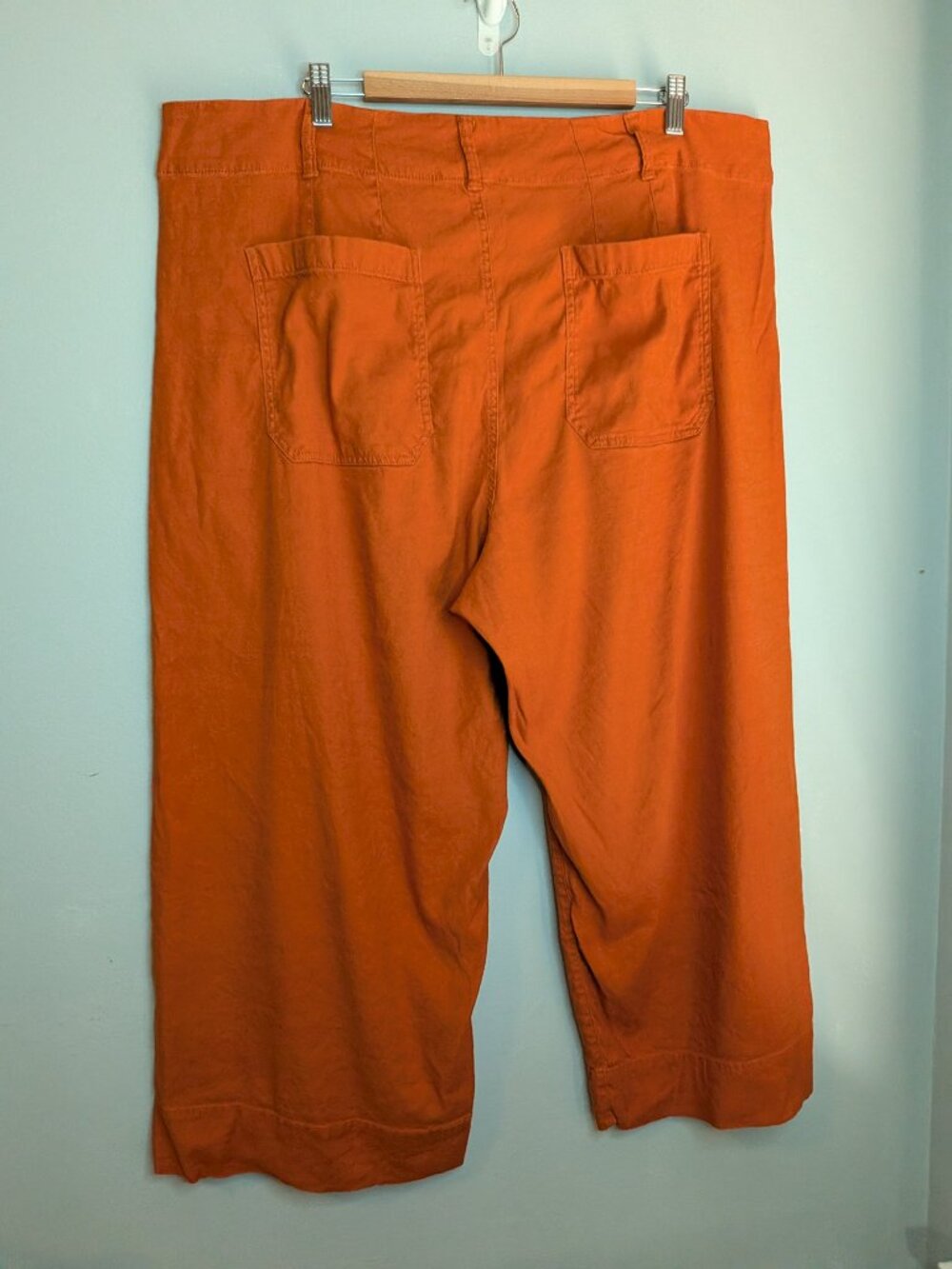 Maeve by Anthropologie The Colette Ankle Wide-Leg High-rise Pants Orange Sz 22W - Picture 2 of 5